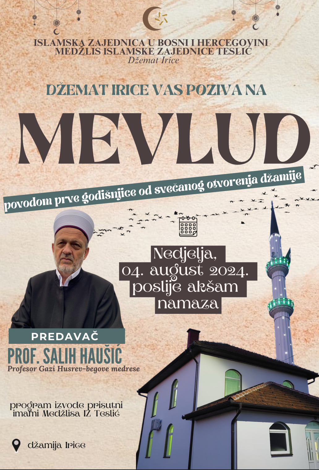 MEVLUD U DŽEMATU IRICE - POVODOM PRVE GODIŠNJICE OD OTVORENJA DŽAMIJE